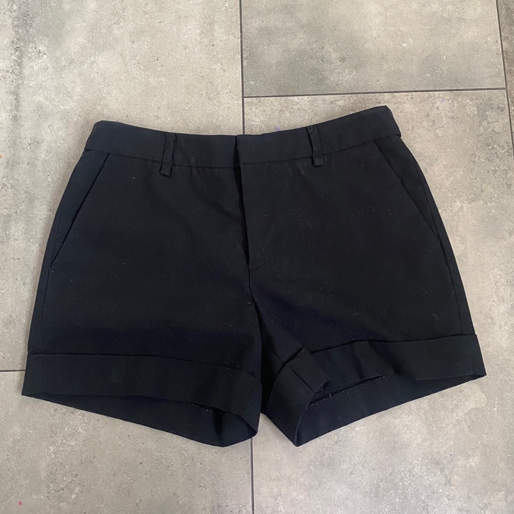 Zara basic black cuffed dress shorts size XS